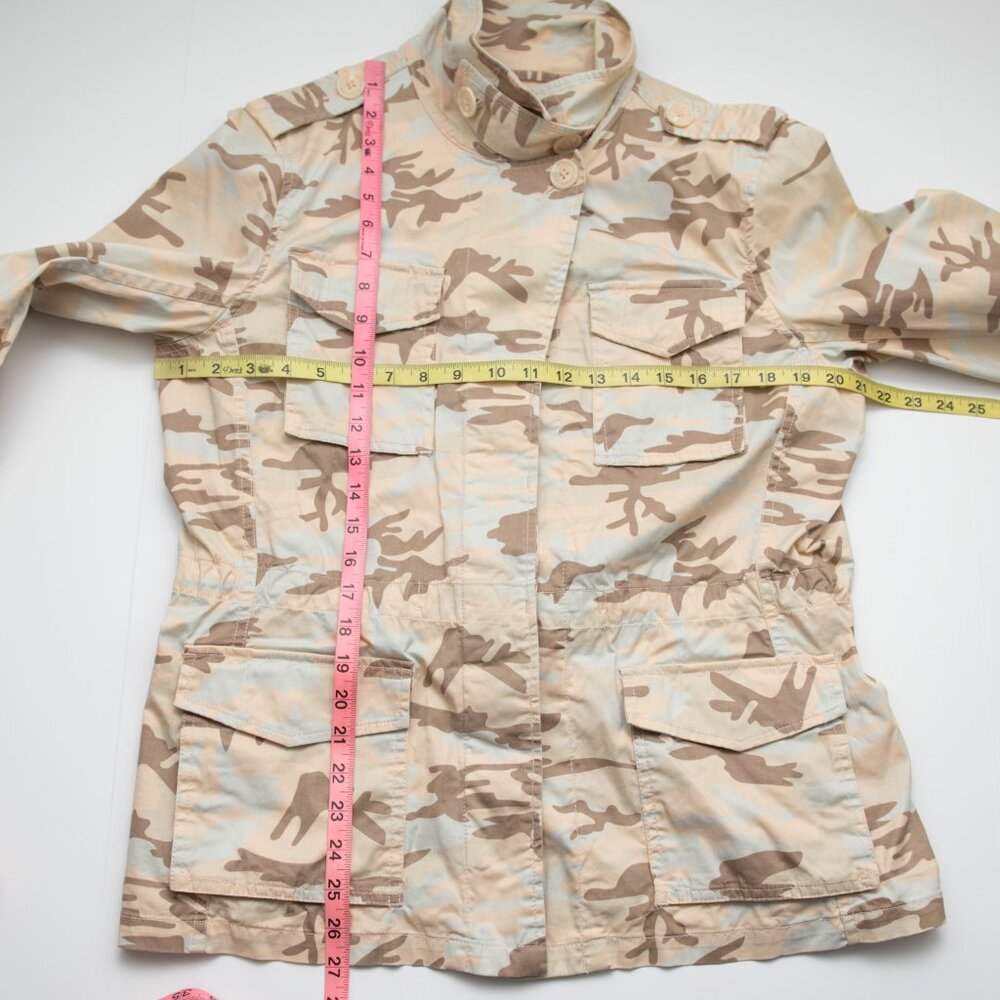 J Peterman Cargo Jacket Camouflage Coat Cotton Blend Camo Brown Tan Size Medium - Picture 7 of 8